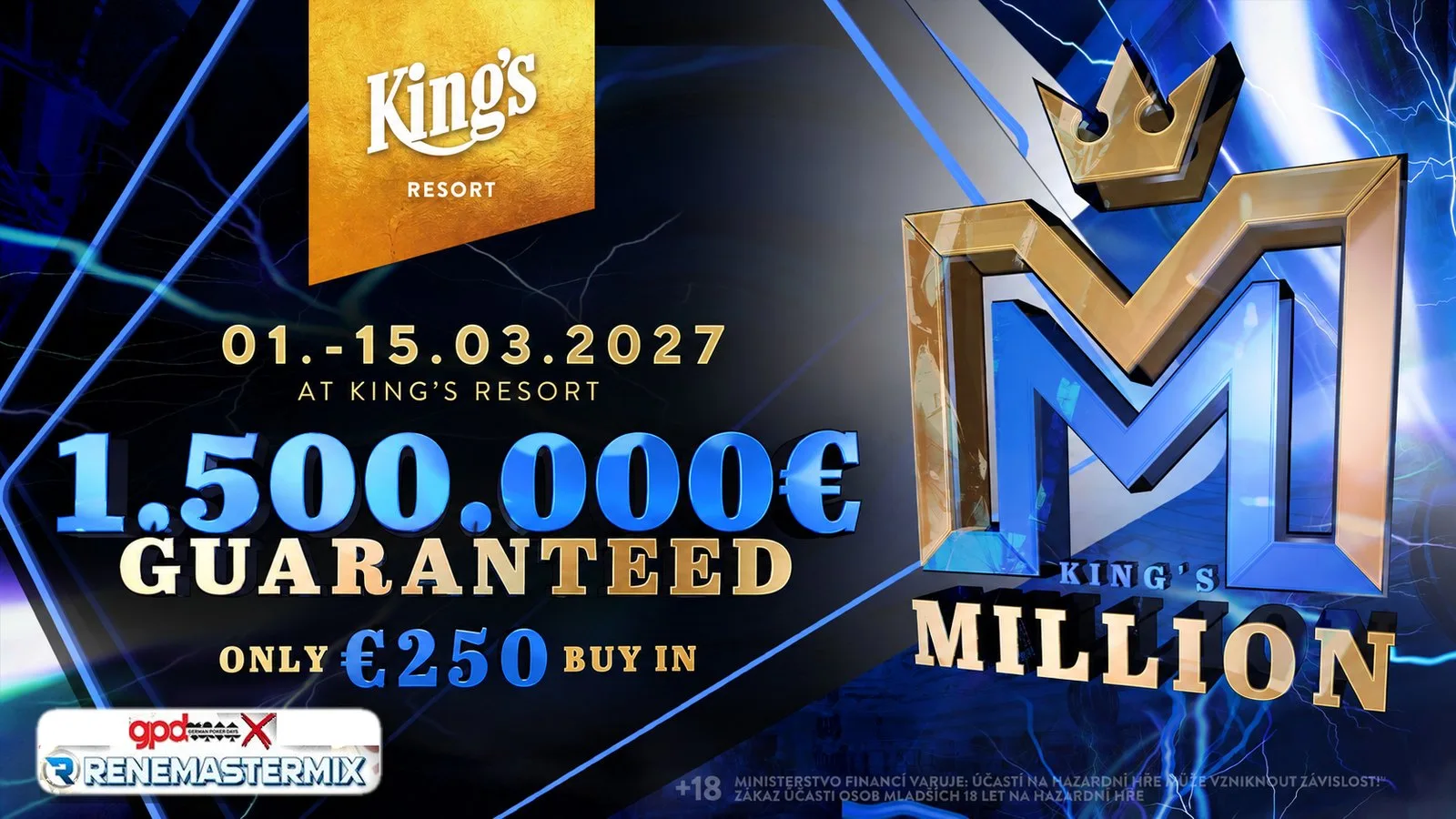 King's Million 2027 im King's Resort – 1.500.000 € garantiert, 250 € Buy-in