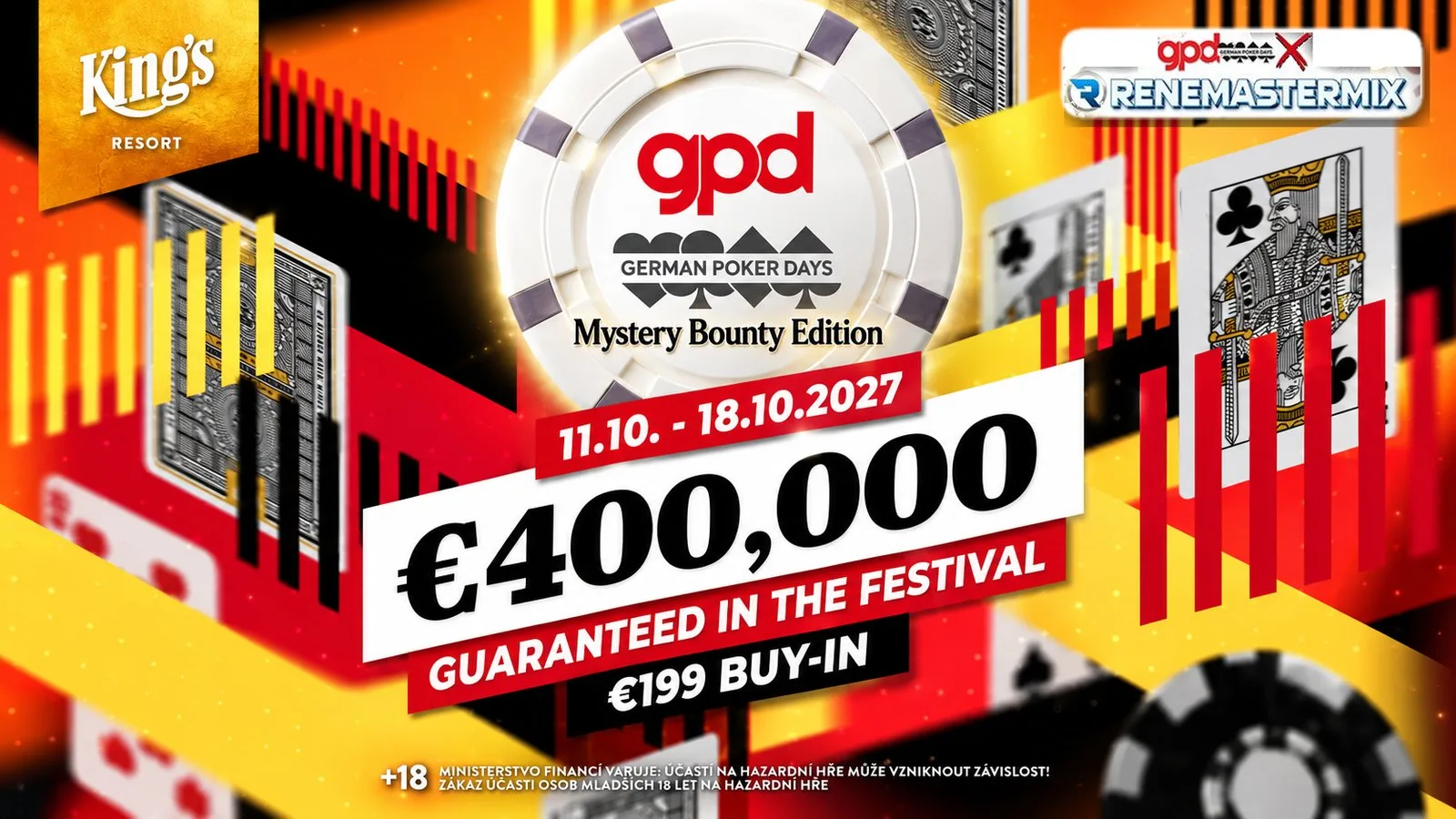 German Poker Days Mystery Bounty Edition 2027 – 400.000 € Festival-Garantie, 199 € Buy-in