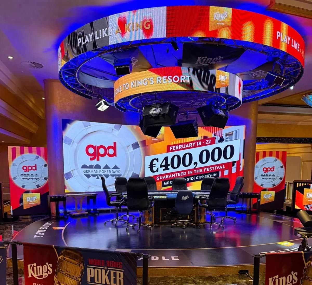 Feature Table der German Poker Days mit 400.000 Euro Festival-Garantie im King’s Resort Rozvadov