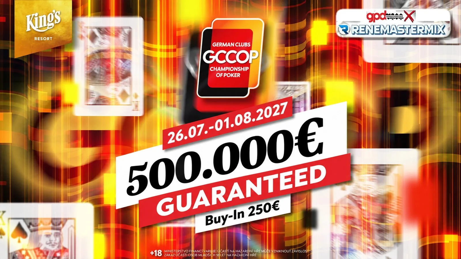 GCCOP German Clubs Championship Of Poker 2027 – 500.000 € garantiert, 250 € Buy-in